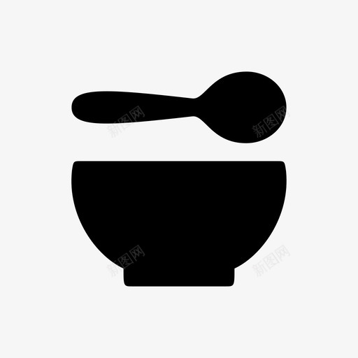 碗和勺子食物液体图标svg_新图网 https://ixintu.com 汤 液体 碗和勺子 食物