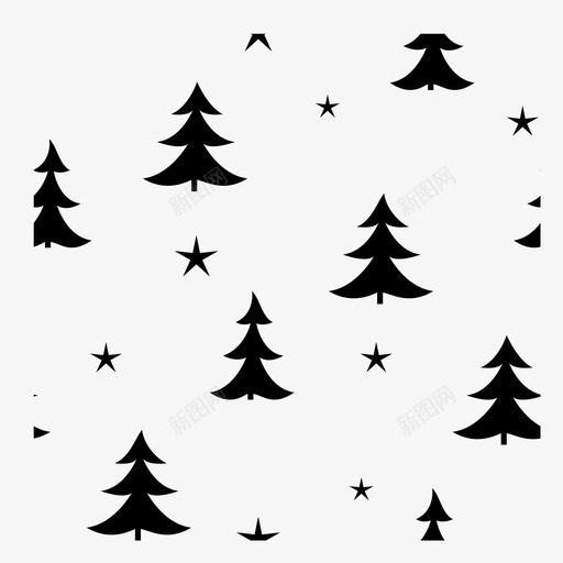 圣诞图案圣诞树松树图标svg_新图网 https://ixintu.com 圣诞图案 圣诞树 松树