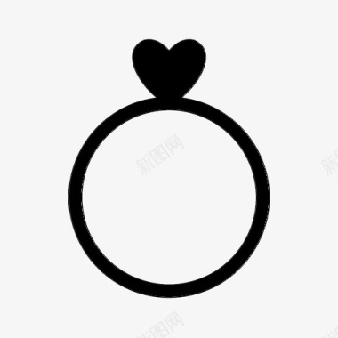 结婚戒指订婚心图标图标