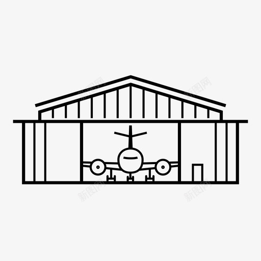 机库飞机机场图标svg_新图网 https://ixintu.com 机场 机库 维修 金属结构 飞机 飞机旅行
