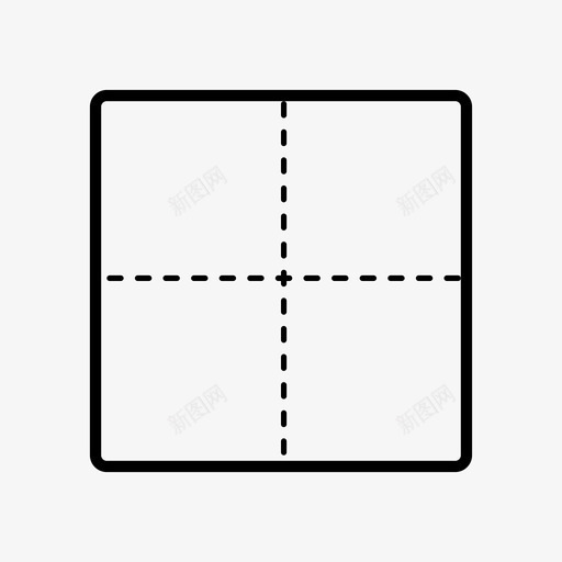 四个方形折叠中间纸张图标svg_新图网 https://ixintu.com 中间 四个方形折叠 四边形 纸张 纸张折叠