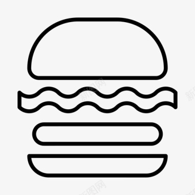 汉堡培根快餐图标图标
