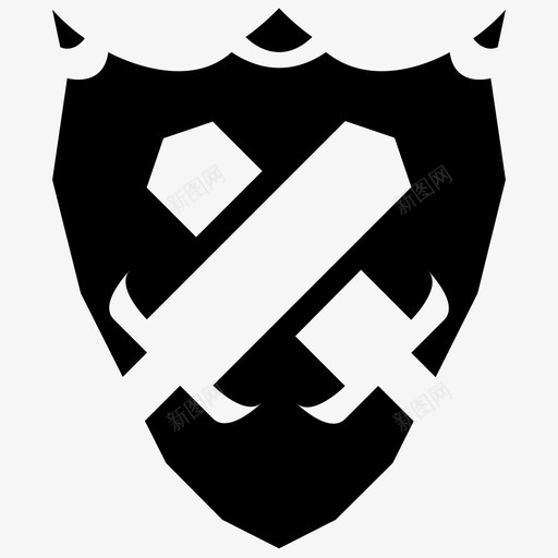 盾牌十字防御图标svg_新图网 https://ixintu.com 剑 十字 叙述性抽象 标志性 武器 盾牌 防御