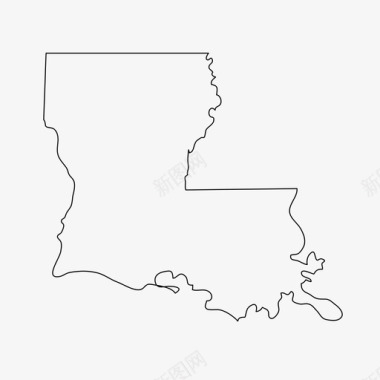 路易斯安那州地图州图标图标