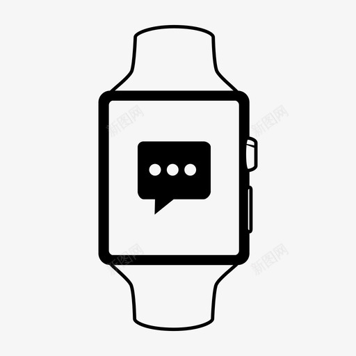 智能手表聊天苹果移动图标svg_新图网 https://ixintu.com 智能手表 智能手表聊天 移动 苹果
