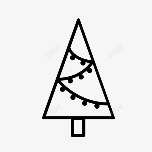 圣诞树装饰灯图标svg_新图网 https://ixintu.com 仙女灯 圣诞树 灯 装饰