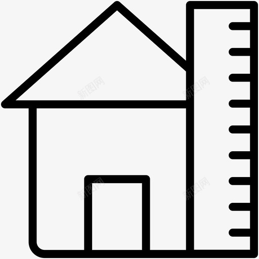 房屋测量建筑尺寸图标svg_新图网 https://ixintu.com 尺子 尺寸 建筑 建筑工程 房地产泡沫图标 房屋测量 规格