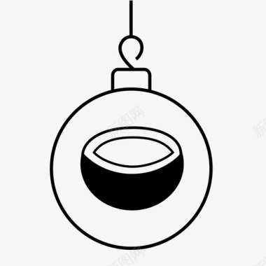 椰子饰品圣诞咖啡师圣诞饰品图标图标