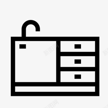 厨房抽屉橱柜图标图标