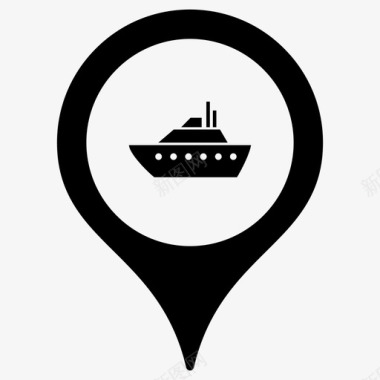 船港口地图指针图标图标