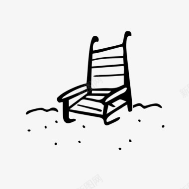 沙滩椅沙滩度假图标图标