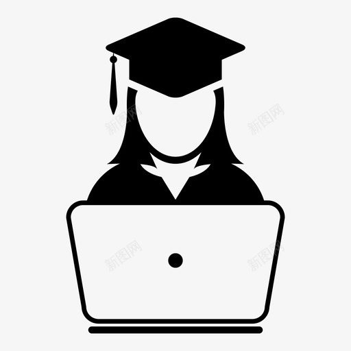 学生毕业笔记本电脑图标svg_新图网 https://ixintu.com 在线 大学 女性 学位 学生 学生偶像女性 毕业 笔记本电脑