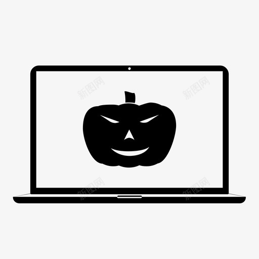 恐怖笔记本电脑电脑脸电脑鬼魂图标svg_新图网 https://ixintu.com 屏幕鬼魂 弹出 恐怖笔记本电脑 电脑万圣节 电脑南瓜电脑万圣节屏幕鬼魂 电脑脸 电脑鬼魂 鬼魂监控