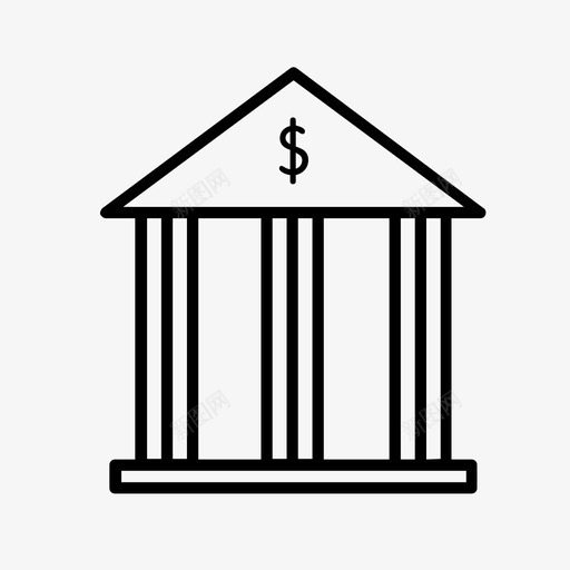 银行商业经济图标svg_新图网 https://ixintu.com 商业 大银行 经济 股票市场 金融 银行