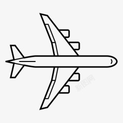 窄客机喷气式飞机窄体飞机图标高清图片