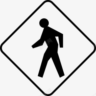 行人步行十字路口车道图标图标