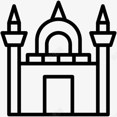 清真寺建筑伊斯兰建筑图标图标