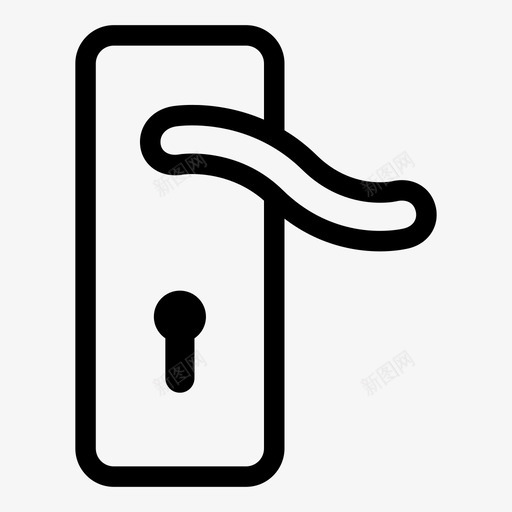 门锁门把手家具图标svg_新图网 https://ixintu.com 保安 安全 家具 门把手 门锁