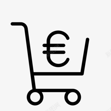欧元购物车结账货币图标图标