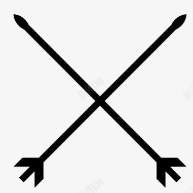 窄十字狩猎印第安人图标图标