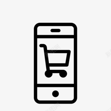 智能手机网上购物电子商务图标图标