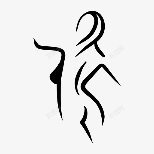 女性轮廓身材健身图标svg_新图网 https://ixintu.com spa 健身 女性轮廓 身材