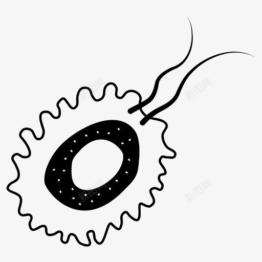 细菌细胞鞭毛图标svg_新图网 https://ixintu.com 微生物 有机体 病毒 细胞 细菌 鞭毛