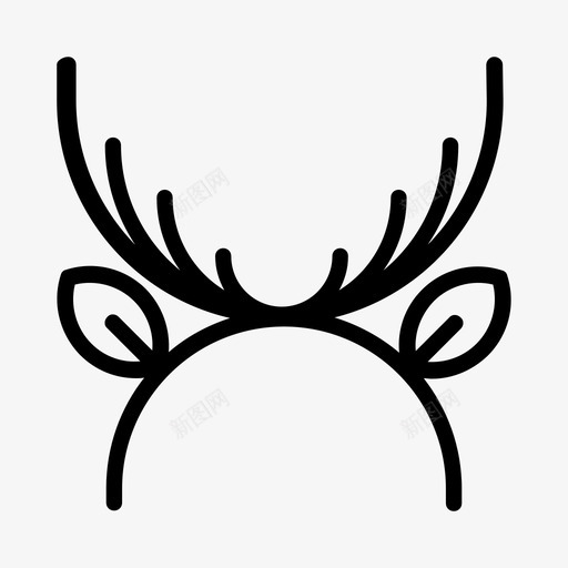 鹿头带动物圣诞节图标svg_新图网 https://ixintu.com 动物 圣诞节 服装 节日快乐 驯鹿角 鹿头带