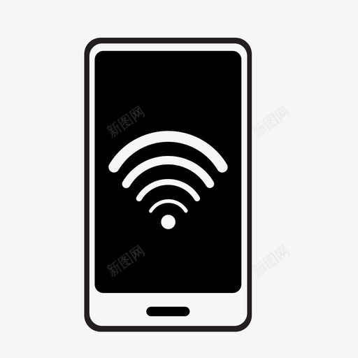 wifi连接移动图标svg_新图网 https://ixintu.com wifi 电话 电话状态 移动 网络 连接