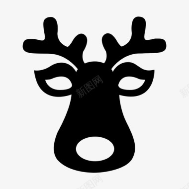 驯鹿圣诞节节日图标图标