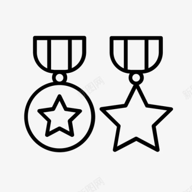 服役奖章成就军事奖章图标图标