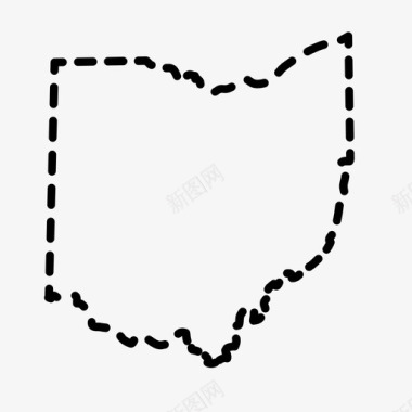 俄亥俄州地图州图标图标