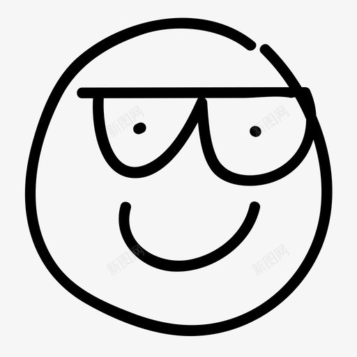 书呆子脸眼镜微笑图标svg_新图网 https://ixintu.com 书呆子脸 微笑 技术 眼镜 表情