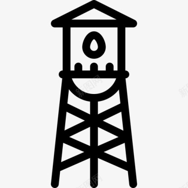 水塔建筑城市图标图标