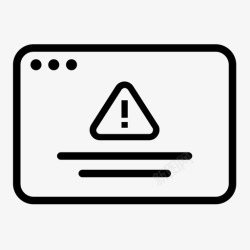 警告线框错误应用程序错误错误消息图标高清图片