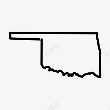 俄克拉荷马州地图州图标图标