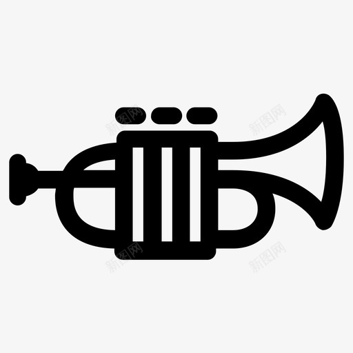 小号铜管喇叭图标svg_新图网 https://ixintu.com 乐器 喇叭 小号 铜管 音乐 音符