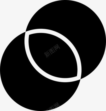 圆重叠合并形图标图标