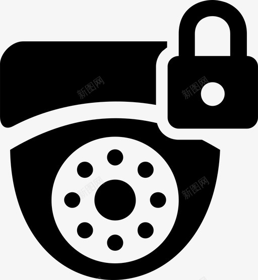 摄像头锁定闭路电视安全图标svg_新图网 https://ixintu.com 安保 安全 摄像头锁定 闭路电视