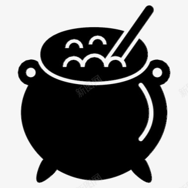锅冒泡锅烹饪锅图标图标
