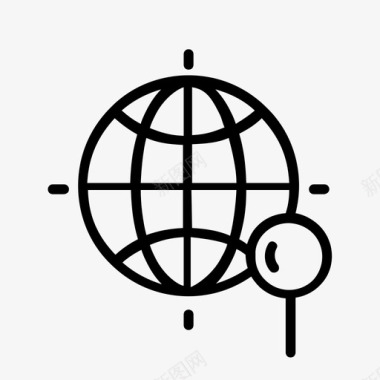 全球搜索玻璃地球仪图标图标