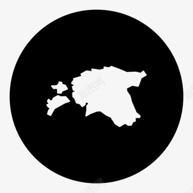 爱沙尼亚国家位置图标图标