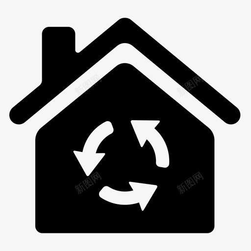 回收环境绿色图标svg_新图网 https://ixintu.com 回收 家 房子 环境 绿色
