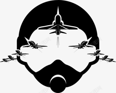 飞行员空军头盔图标图标