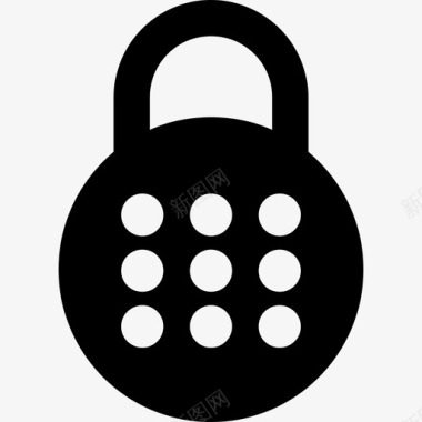 带编号代码接口钥匙和锁的挂锁图标图标