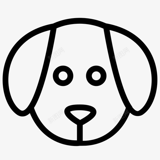 狗脸动物头图标svg_新图网 https://ixintu.com 动物 头 救援 狗脸
