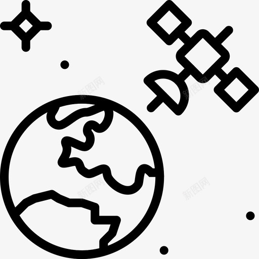 卫星轨道天文学行星图标svg_新图网 https://ixintu.com smashicons太空2概述 卫星轨道 天文学 空间 行星