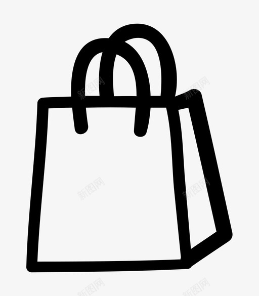 购物袋手绘电子商务图标svg_新图网 https://ixintu.com 手绘 电子商务 购物袋
