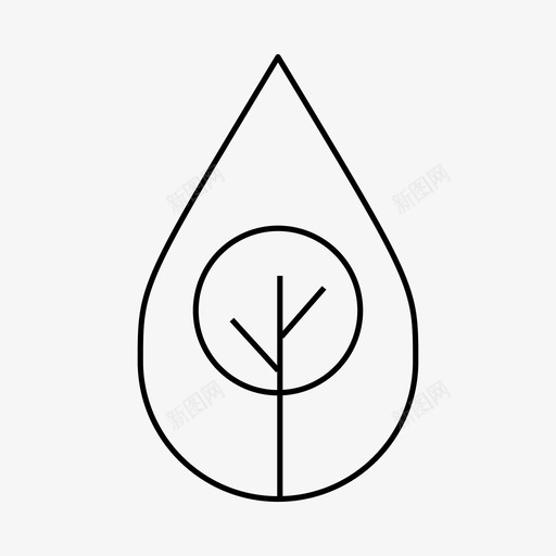 树滴自然水图标svg_新图网 https://ixintu.com 树滴 水 水滴 自然