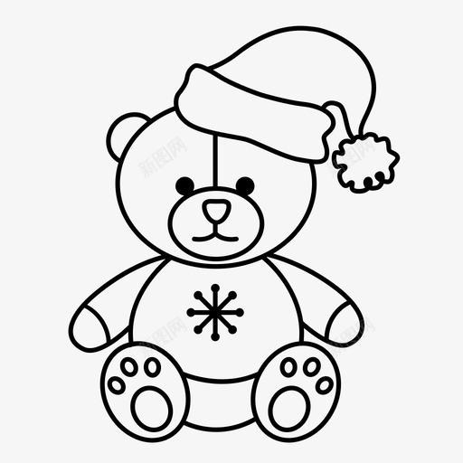 泰迪熊圣诞节礼物图标svg_新图网 https://ixintu.com 圣诞节 泰迪熊 玩具 礼物